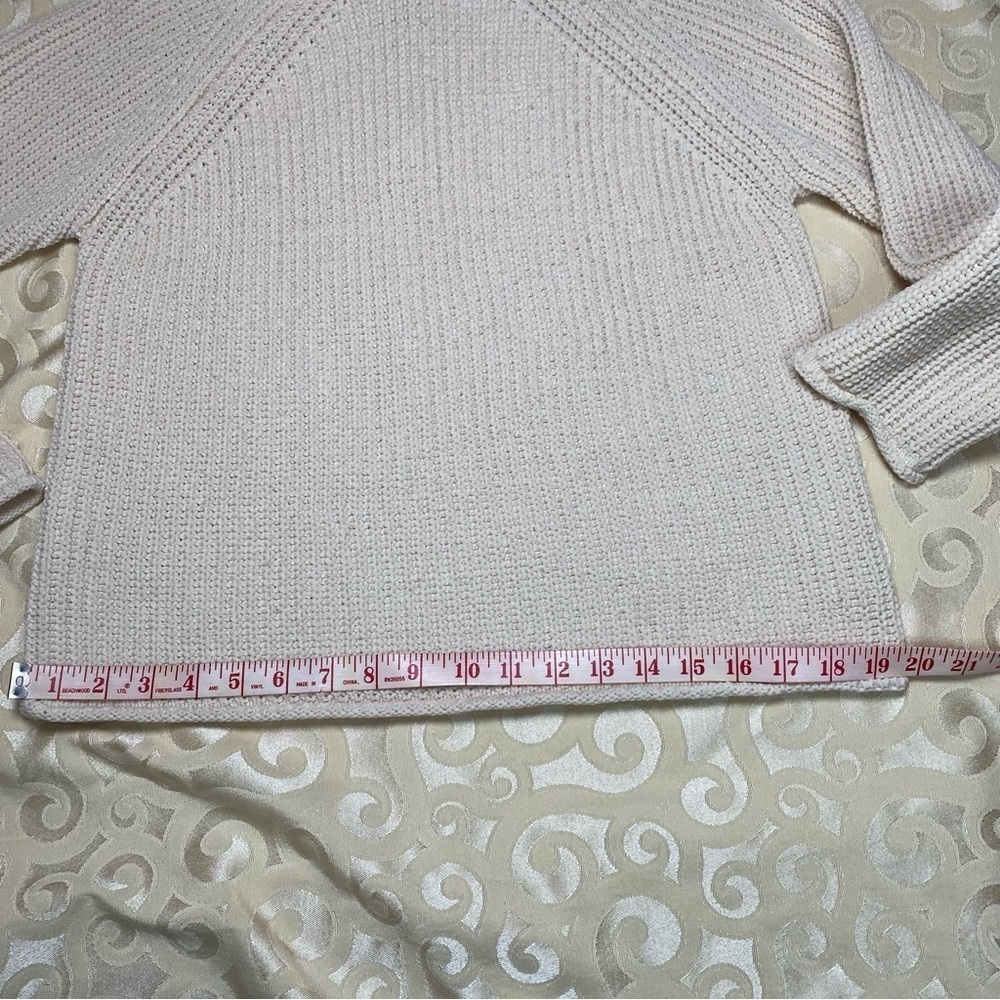 ZARA Girls Sz 13-14 Hooded Pullover Poly Blend Knit Sweater Cozy Cream - Picture 8 of 11